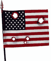 Bullet-Ridden U.S. Flag